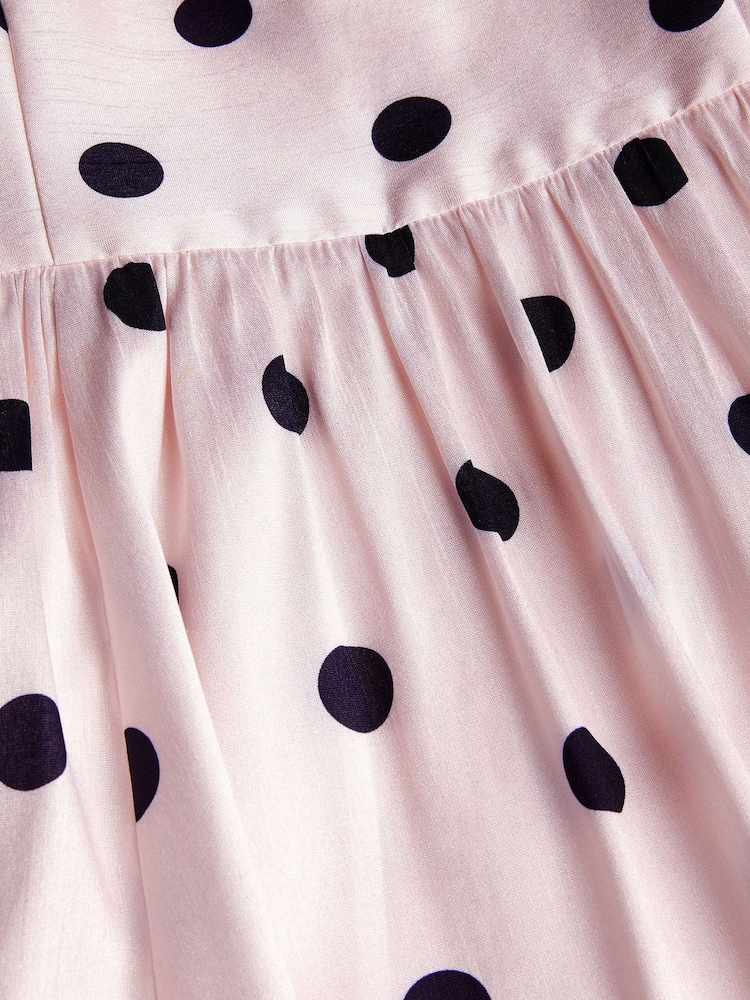 Monsoon Pink MINI ME Sicily Polka Dot Dress - Image 4 of 4