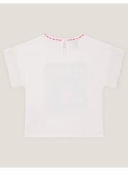 Monsoon White Bow & Flower Scene 100% Cotton T-Shirt - Image 2 of 3