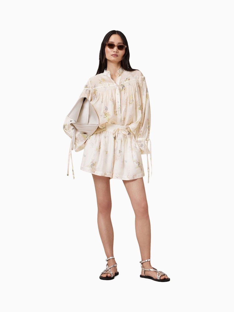 AllSaints Cream Delphine Shirt - Image 1 of 5