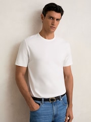 Reiss White Joe Stretch-Cotton Crew-Neck T-Shirt - Image 6 of 7