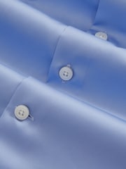 Reiss Mid Blue Remote Double Cuff Slim-Fit Cotton-Sateen Shirt - Image 8 of 8