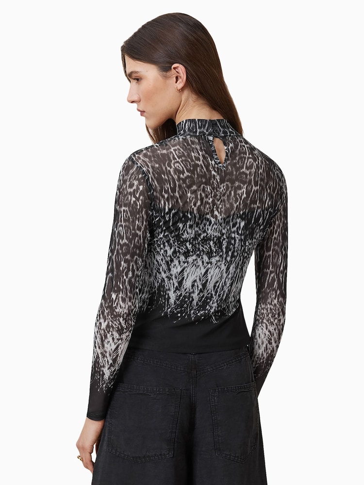 AllSaints Black Elia Top - Image 2 of 8