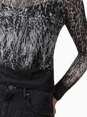 AllSaints Black Elia Top - Image 7 of 8