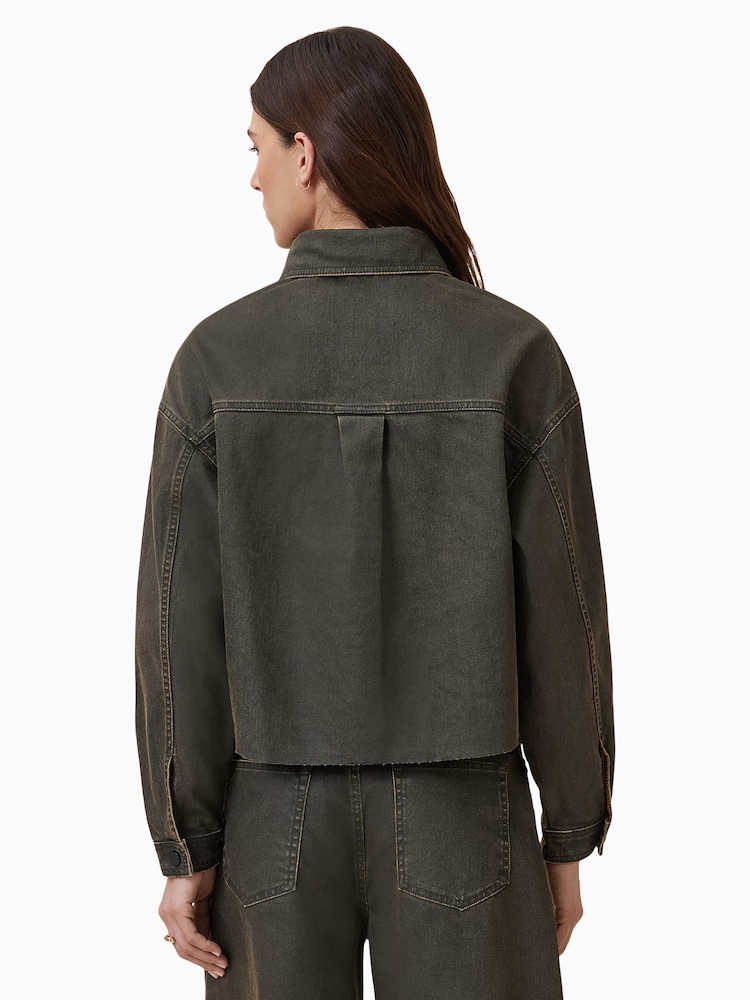 AllSaints Black Nicky Denim Shacket - Image 2 of 4