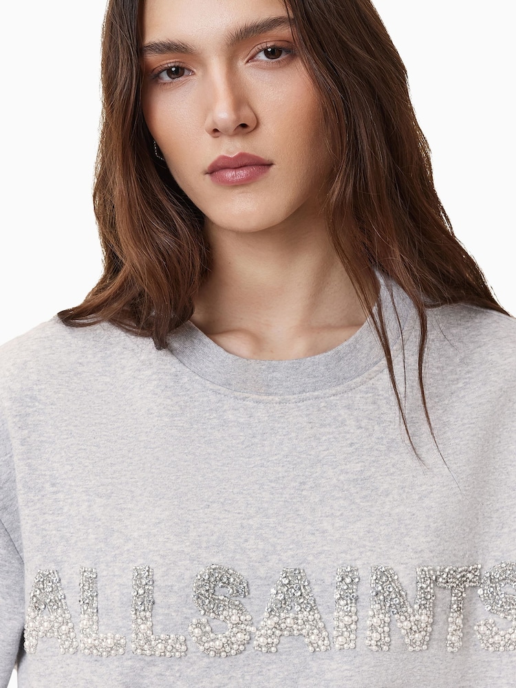 AllSaints Grey Separo Pearl Sweatshirt - Image 2 of 7