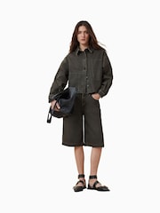 AllSaints Black Louie Long Shorts - Image 1 of 2