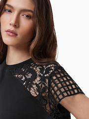 AllSaints Black Zala Crochet Top - Image 5 of 7