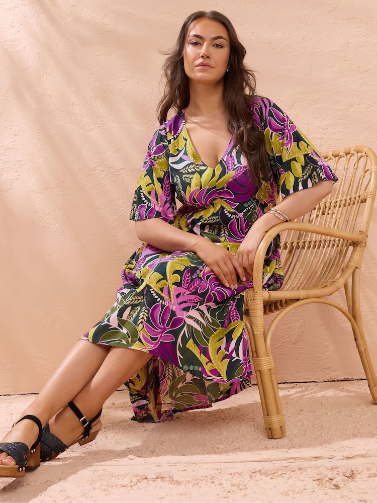Evans Green Midaxi Hi Lo Dress - Image 2 of 7