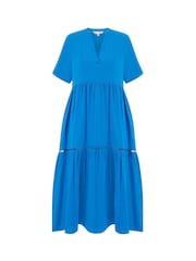 Yumi Blue Double 100% Cotton Long Kaftan - Image 4 of 4