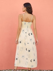 Yumi Cream Mystic Print Midi Sundress - Image 3 of 5
