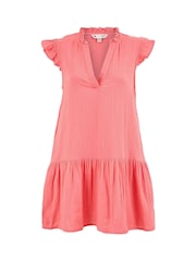 Yumi Orange Double 100% Cotton Tunic With Frill Sleeves - Image 5 of 5