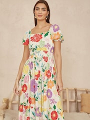 Yumi Big Floral Midi Dress - Bild 1 von 5