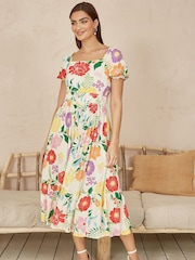 Yumi Big Floral Midi Dress - Bild 2 von 5