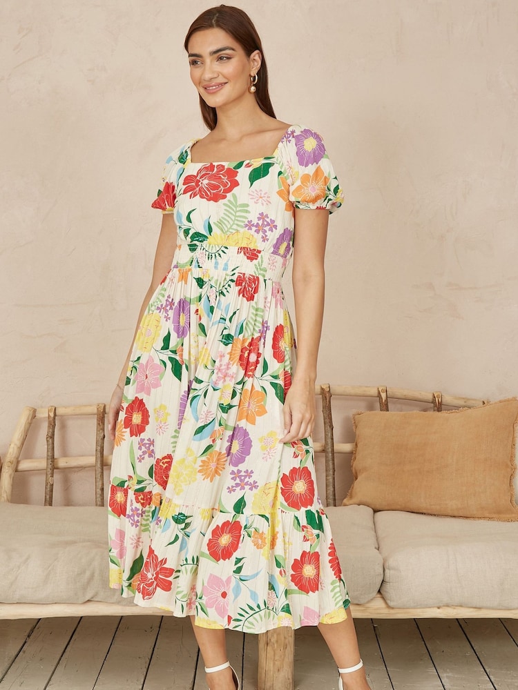 Yumi Big Floral Midi Dress - Bild 2 von 5