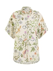 Yumi Natural Relaxed Fit Shirt With Botanical Print - Image 4 of 4