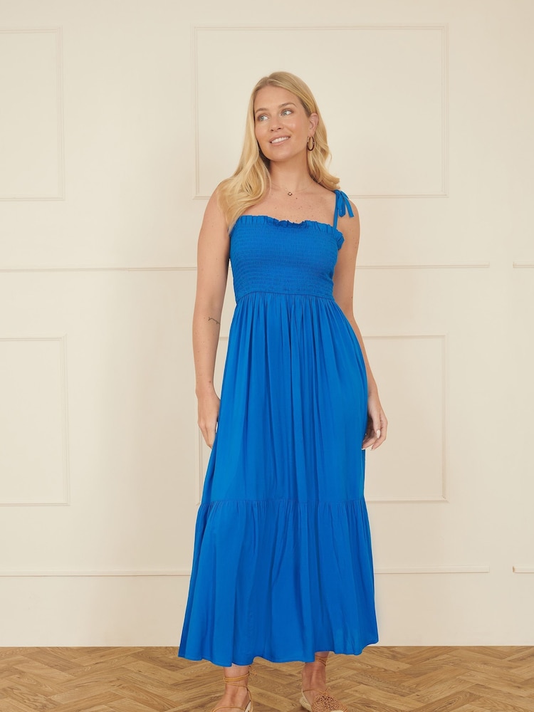 Yumi Blue Midi Sun Dress - Image 2 of 5