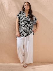 Evans Paisley Printed Black Shirt - Imagem 1 de 6
