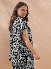 Evans Paisley Printed Black Shirt - Imagem 3 de 6