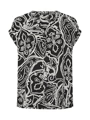 Evans Paisley Printed Black Shirt - Imagem 6 de 6
