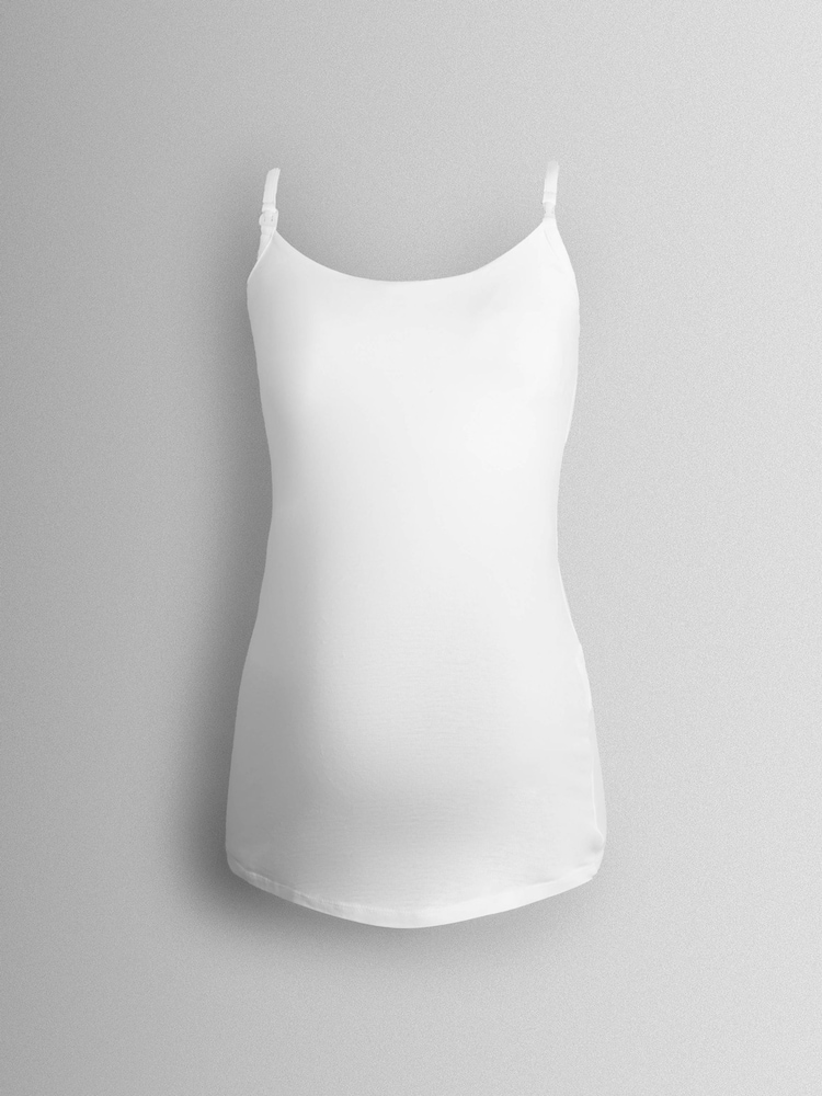 JoJo Maman Bébé White 2-Pack Maternity & Nursing Vest Tops - Image 2 of 15