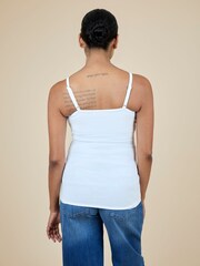 JoJo Maman Bébé White 2-Pack Maternity & Nursing Vest Tops - Image 8 of 15