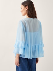 Monsoon Blue Anais Frill Swing Blouse - Image 2 of 5