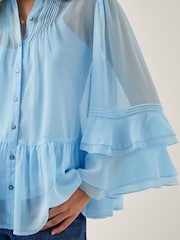 Monsoon Blue Anais Frill Swing Blouse - Image 4 of 5