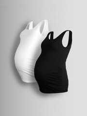 JoJo Maman Bébé Black 2-Pack Maternity Vests - Image 1 of 15