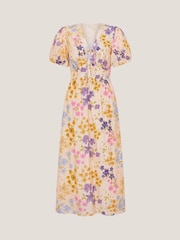 Monsoon Natural Madeline Floral Midi Dress - Image 6 of 6