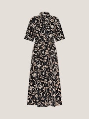Monsoon Black Ulla Floral Print Jersey 100% Cotton Dress - Image 5 of 5