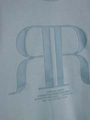 River Island Blue Boys 100% Cotton T-Shirt and Short Set - Image 4 of 5