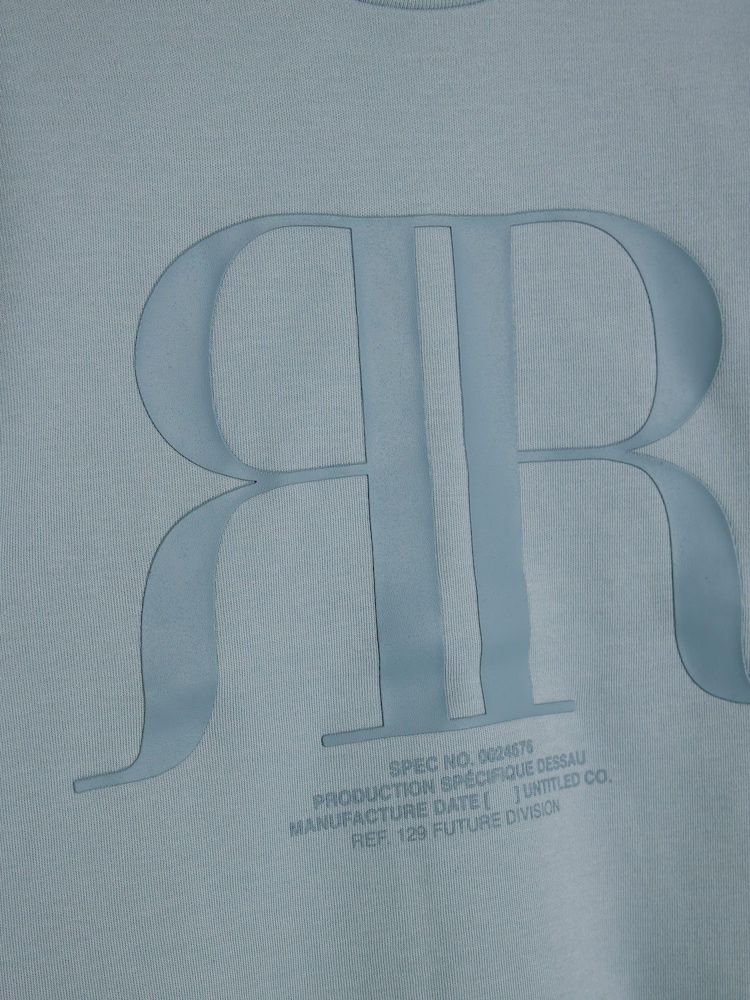 River Island Blue Boys 100% Cotton T-Shirt and Short Set - Image 4 of 5
