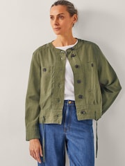 Monsoon Green Cally Cropped Bomber Jacket - Image 1 of 5