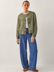 Monsoon Green Cally Cropped Bomber Jacket - Image 2 of 5