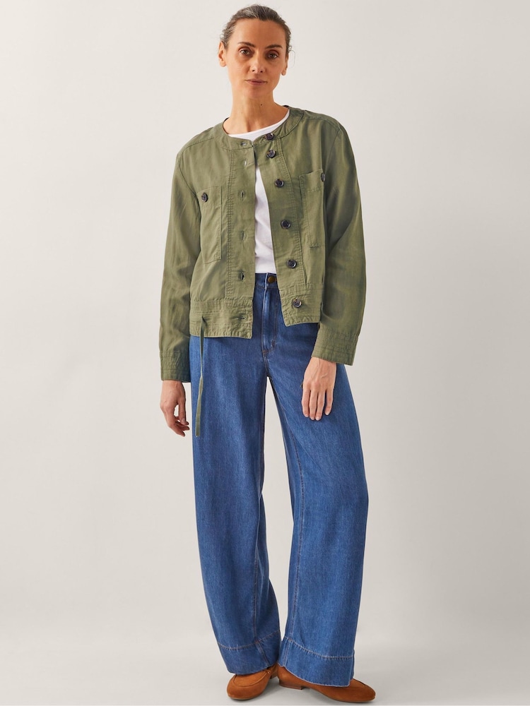Monsoon Green Cally Cropped Bomber Jacket - Image 2 of 5