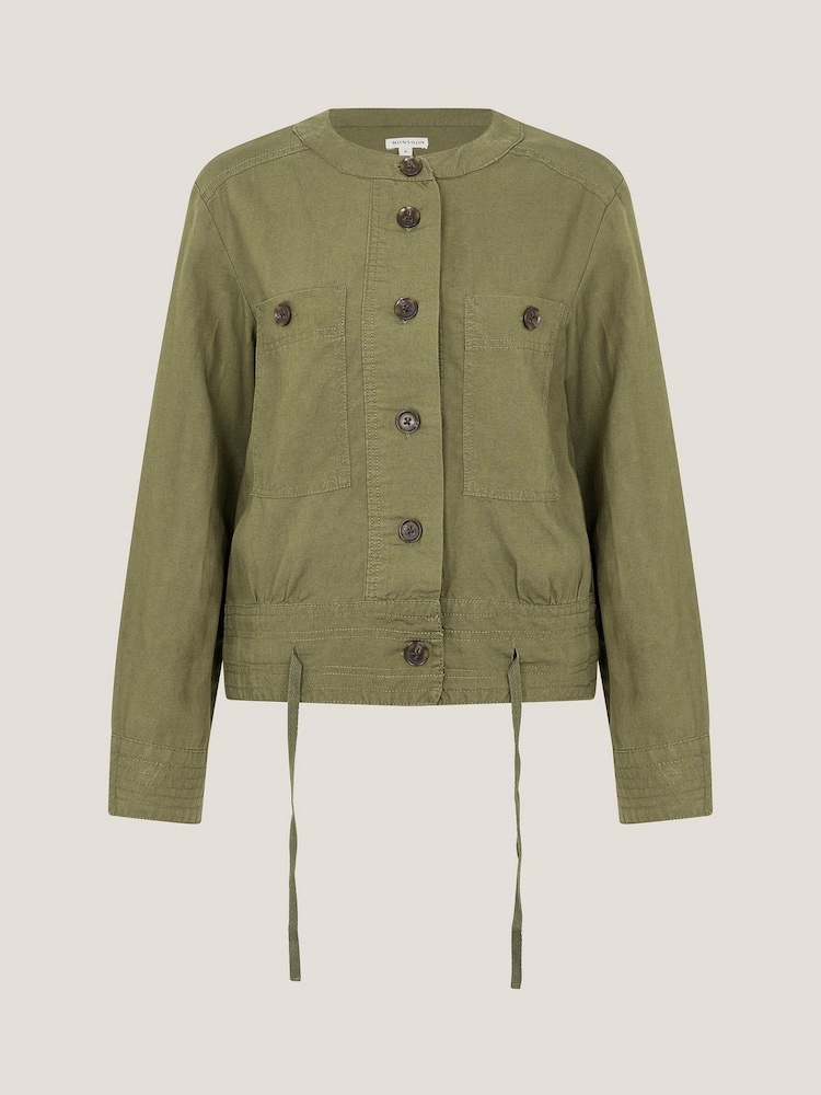 Monsoon Green Cally Cropped Bomber Jacket - Image 5 of 5