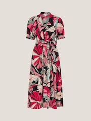Monsoon Red Jemima Floral Midi Shirt 100% Cotton Dress - Image 5 of 5