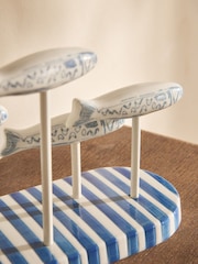 Blue Ceramic Sardines Ornament - Image 2 of 3