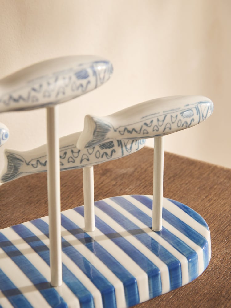 Blue Ceramic Sardines Ornament - Image 2 of 3