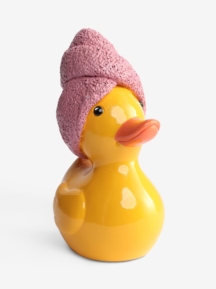 Yellow Hair Wrap Duck Bathroom Ornament - Image 1 of 1