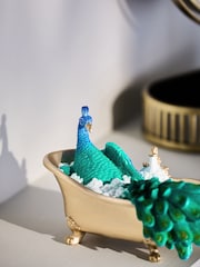 Blue Peacock Bath Bathroom Ornament - Image 2 of 4