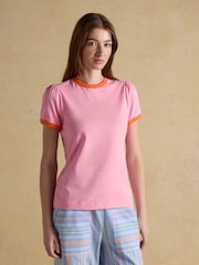 Joules Erin Pink Short Sleeve Jersey T-Shirt - Image 1 of 6