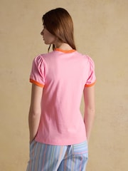 Joules Erin Pink Short Sleeve Jersey T-Shirt - Image 2 of 6