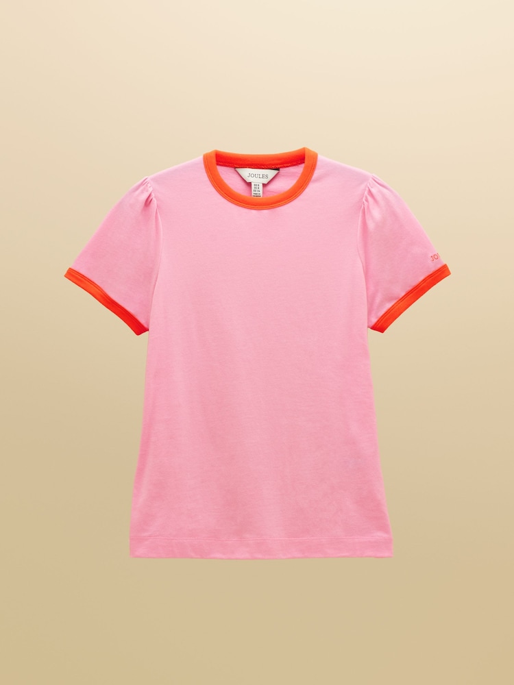 Joules Erin Pink Short Sleeve Jersey T-Shirt - Image 6 of 6