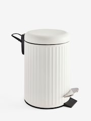 White Rib Soft Close 3 Litre Pedal Bin - Image 3 of 3
