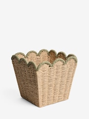 Natural Woven Scallop Square Bin - Image 3 of 4