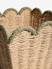 Natural Woven Scallop Square Bin - Image 4 of 4