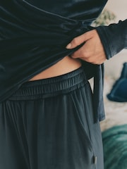 Laura Ashley Navy Cosy Button Through Wrap Pyjamas - Image 7 of 7