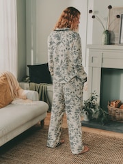 Laura Ashley Monochrome Lloyd Viscose Button Through Pyjamas - Image 3 of 12