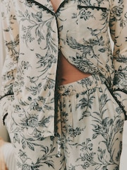 Laura Ashley Monochrome Lloyd Viscose Button Through Pyjamas - Image 5 of 12